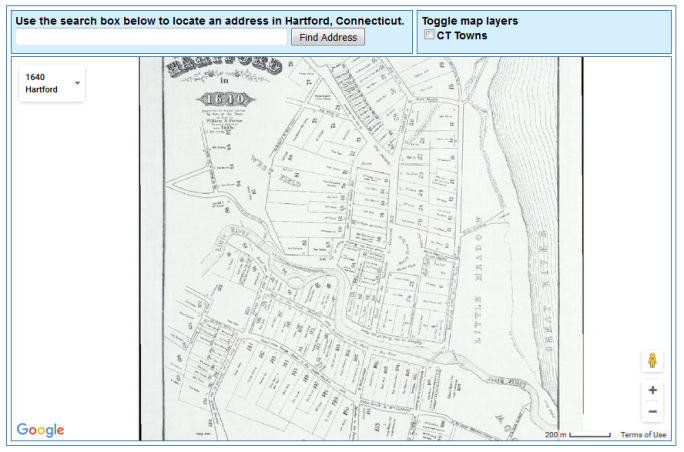 University of Connecticut's, Map and Geographic Information Center - Hartford, CT Historical Places Map Mash-up