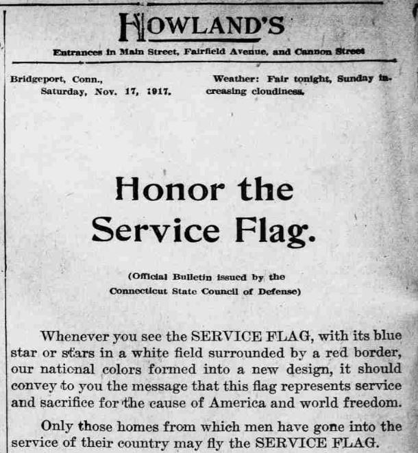 Advertisement for Howland’s, 1917